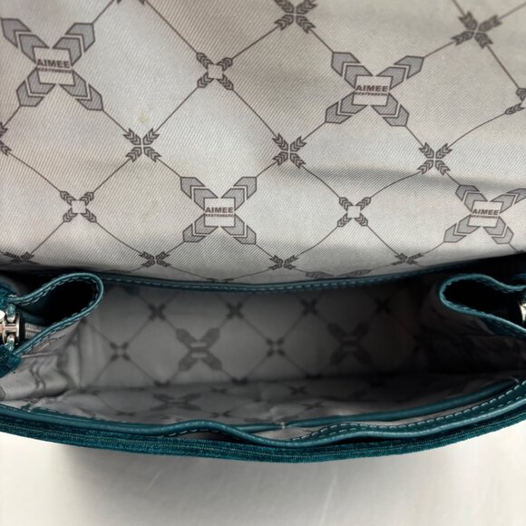 Aimee Kestenberg Velvet Mia Crossbody Bag Expandable Emerald Green - Picture 5 of 11